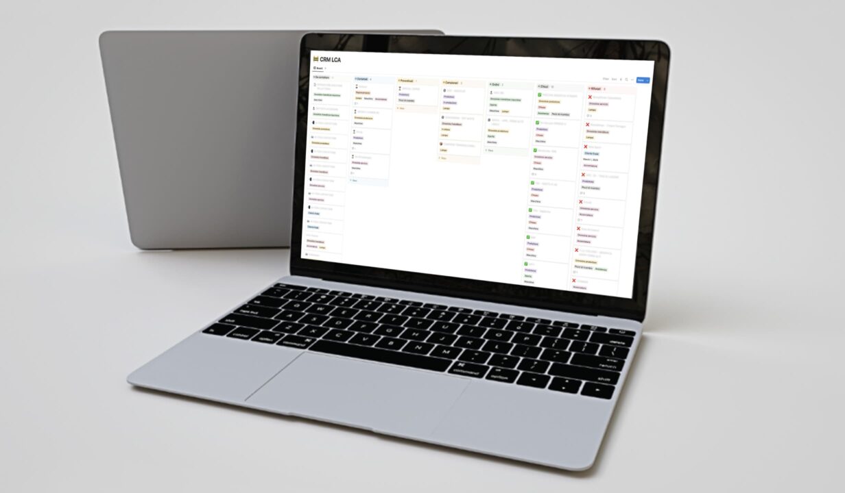 CRM progettato da Slooow in notion per LCA.